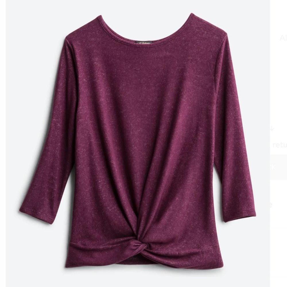 Colette Purple front Tie 3/4 length top size XL